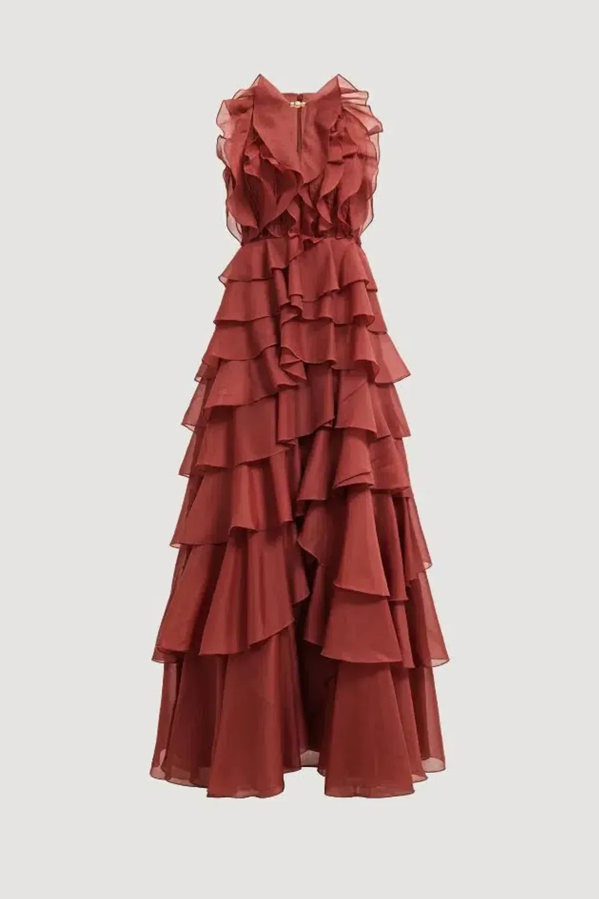 🤎 AJE Cleo Gown in Rust Brown - Size 10 - Ruffle Tiered Maxi Dress 🤎 - Image 10