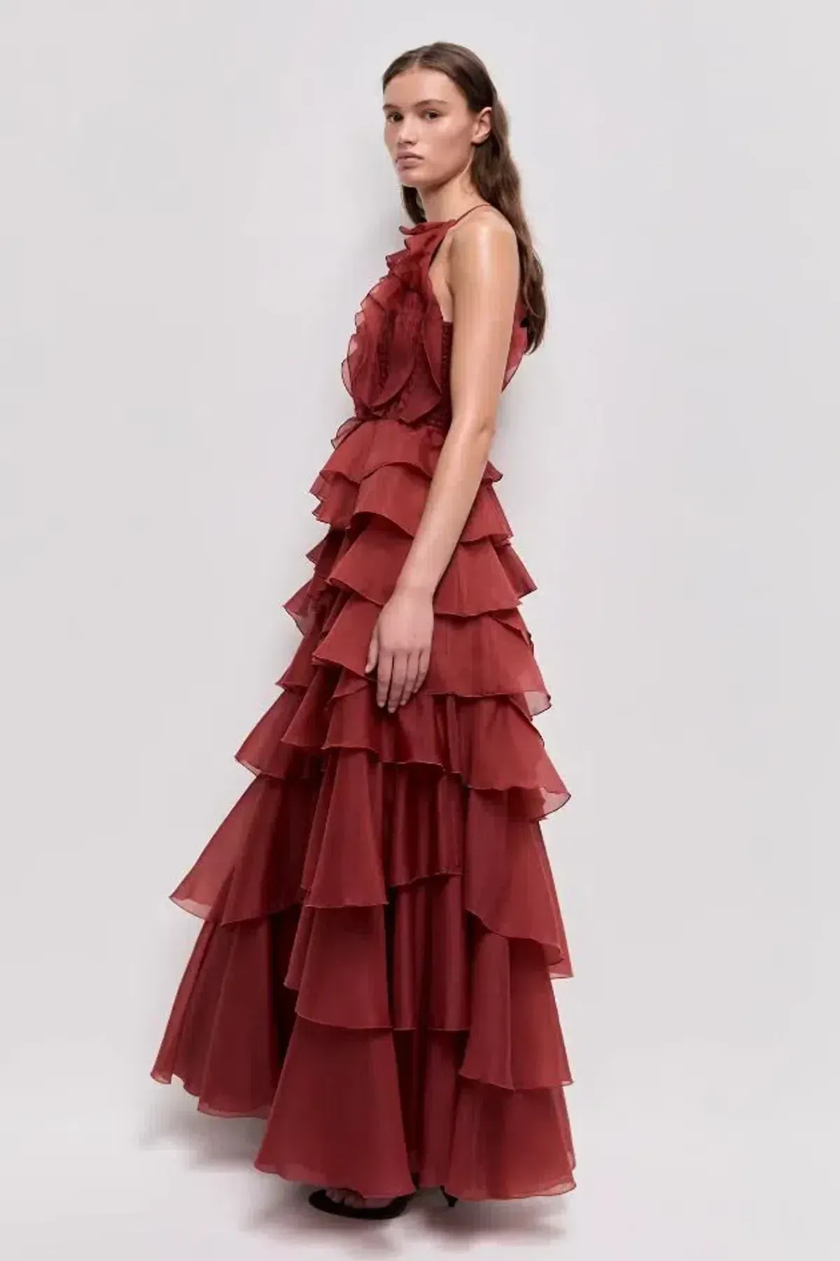 🤎 AJE Cleo Gown in Rust Brown - Size 10 - Ruffle Tiered Maxi Dress 🤎 - Image 9