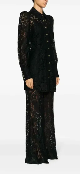 Zimmermann Matchmaker lace top and pant set black sheer Size AU 3 / UK 14 for rent on The Volte - image 4