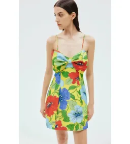 Alemais Verna Bow Mini Dress in Floral Size AU10 for rent on The Volte - image 2