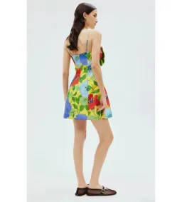 Alemais Verna Bow Mini Dress in Floral Size AU10 for rent on The Volte - image 3