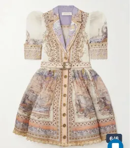 Zimmermann The High Tide Mini Shirt Dress Odyssey Print Size 3 AU 14 for rent on The Volte - image 4