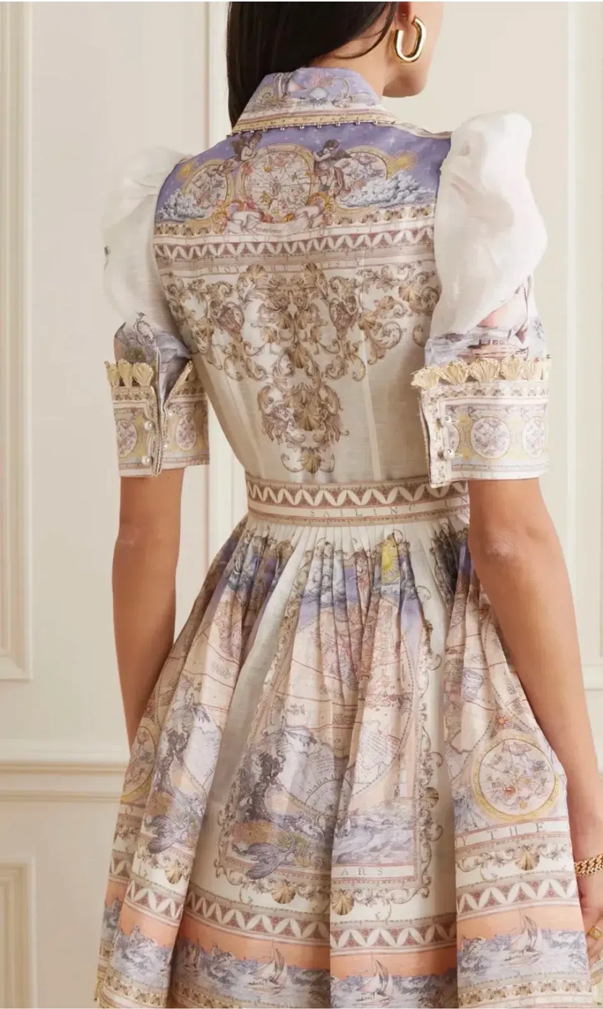 Zimmermann The High Tide Mini Shirt Dress Odyssey Print Size 3 AU 14 - Image 3