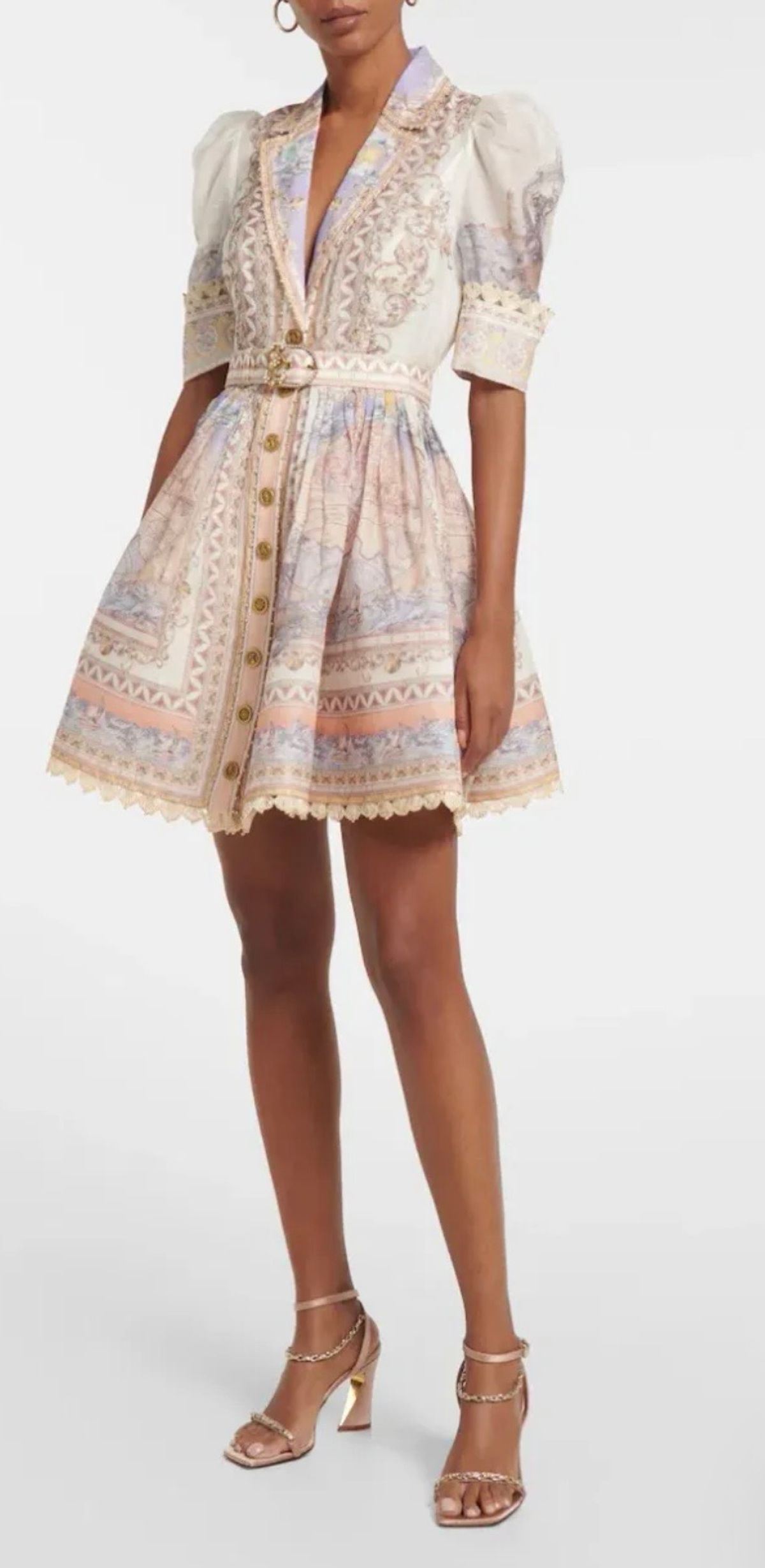 Zimmermann The High Tide Mini Shirt Dress Odyssey Print Size 3 AU 14 - Image 5