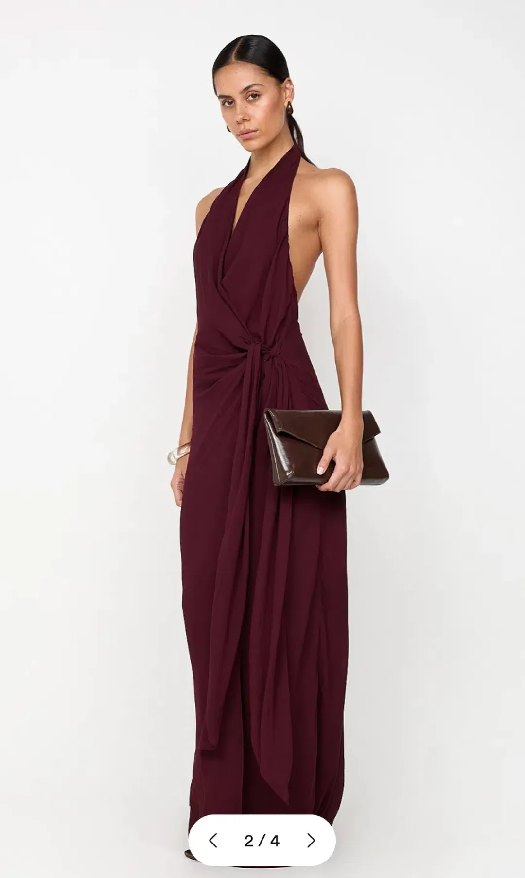 Bec + Bridge Soneva Wrap Dress Plum for rent on The Volte - main image