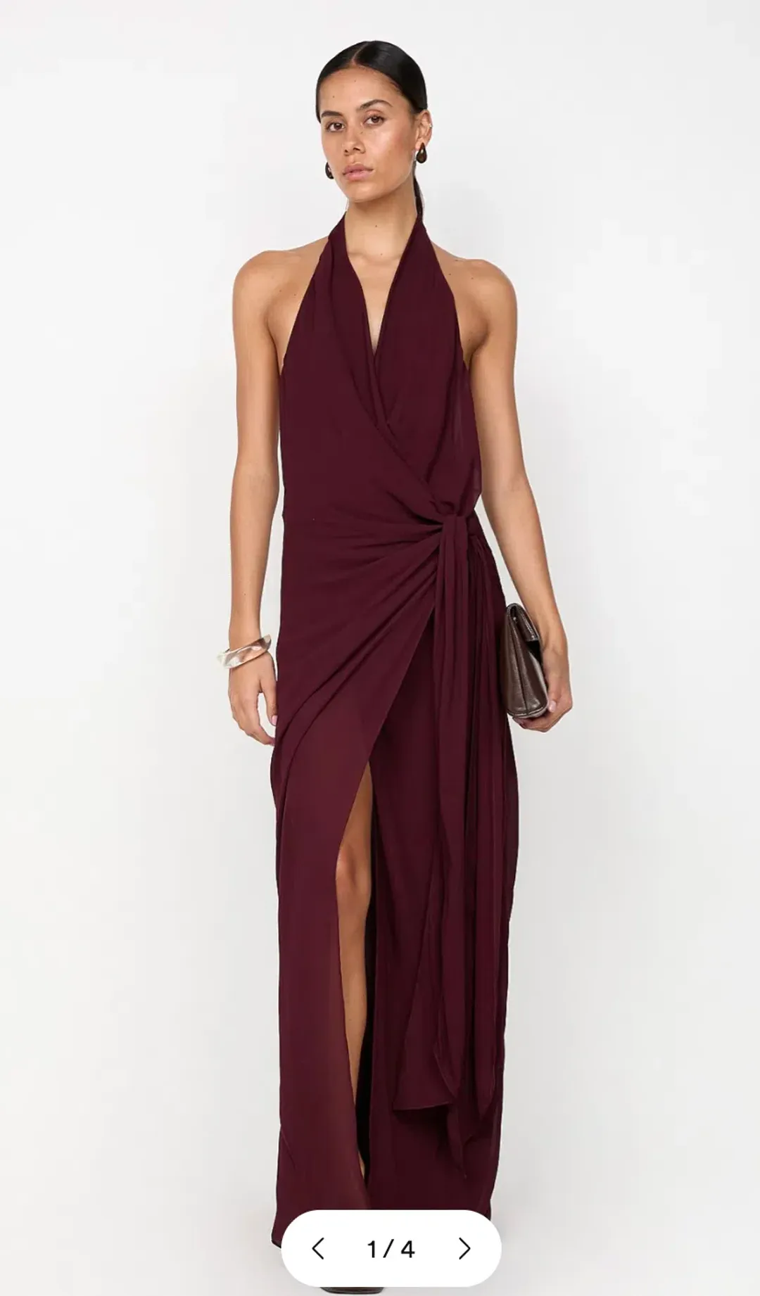 Bec + Bridge Soneva Wrap Dress Plum for rent on The Volte - main image