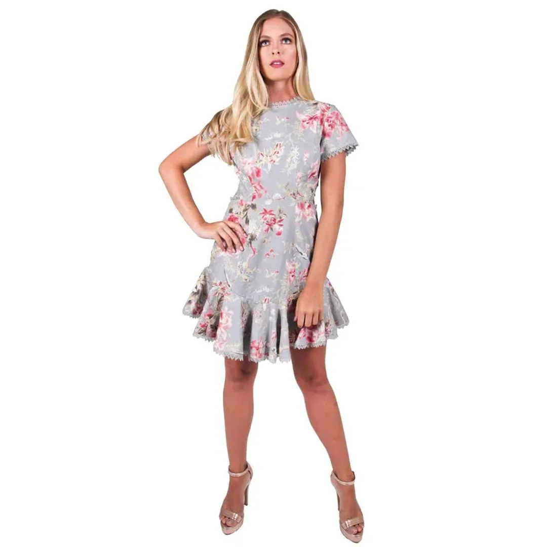 Zimmermann Mercer Flutter Mini Dress Floral Size 2 / AU 12 for rent on The Volte - main image