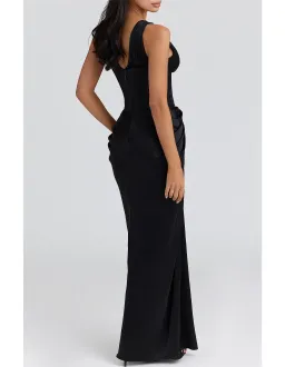 House of CB Angeline Satin Maxi Dress - Black Size S *Shortened* for rent on The Volte - image 2