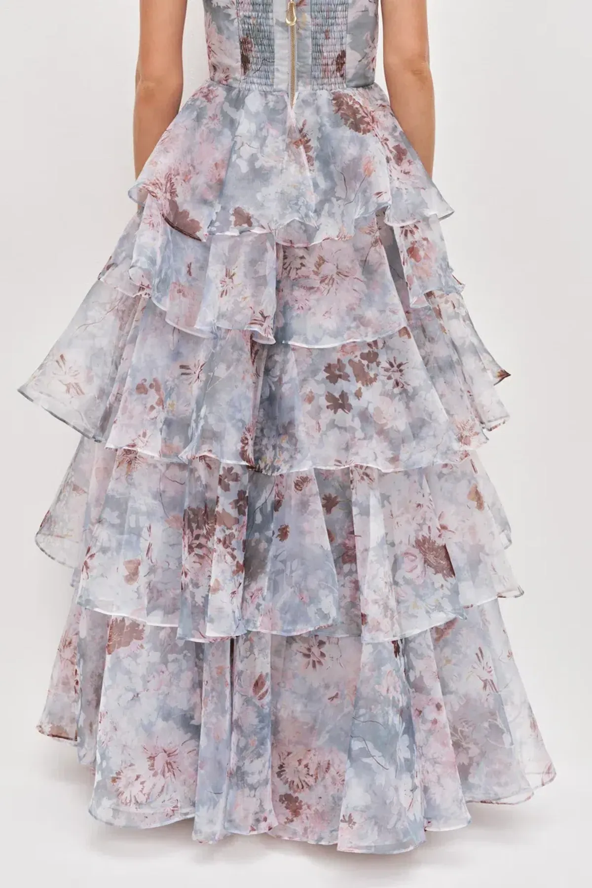 💙 AJE Gabrielle Gown – Size 12 AU – Full Bloom Floral Blue Tiered Maxi Dress💙 - Image 4