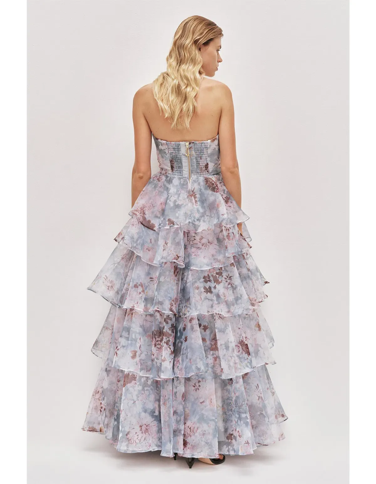 💙 AJE Gabrielle Gown – Size 12 AU – Full Bloom Floral Blue Tiered Maxi Dress💙 - Image 7