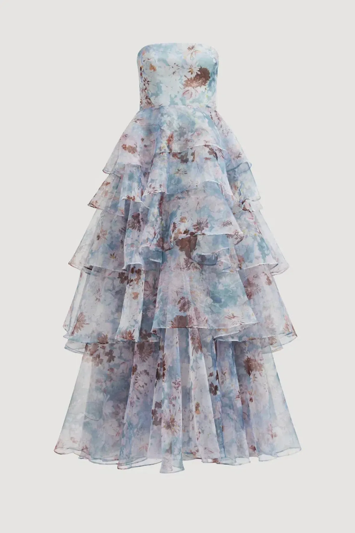💙 AJE Gabrielle Gown – Size 12 AU – Full Bloom Floral Blue Tiered Maxi Dress💙 - Image 3
