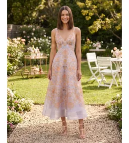 Zimmermann Valiant Draped Picnic Midi Dress in Blue Toile Size 2/AU12 for rent on The Volte - image 1