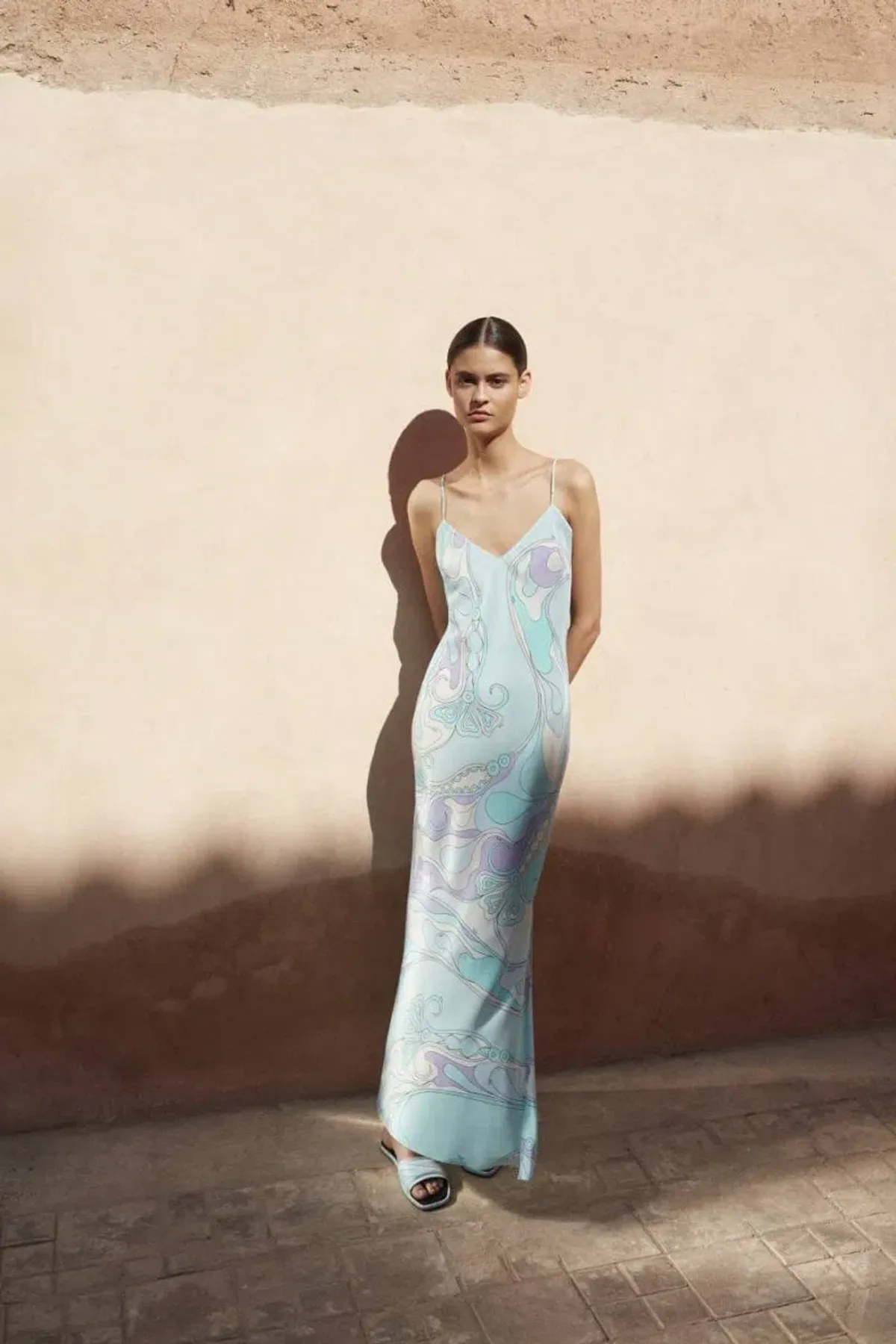 PUCCI Orchidee Silk Maxi Blue and Purple Size 36 / 6-8AU - Image 4