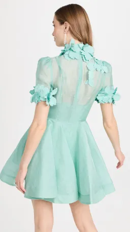 Zimmermann High Tide Lift Off Floral Mini Dress in Mint Green Size 1 / AU 10 for rent on The Volte - image 2
