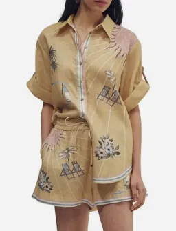 Alémais Sunset Shades Shirt and Short Set Size 12 for rent on The Volte - image 1