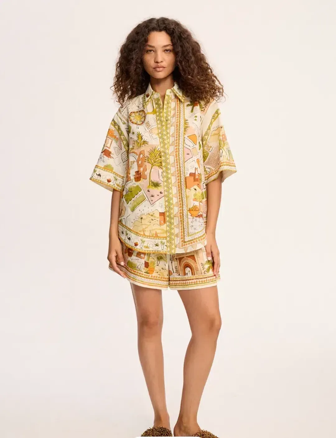 Alémais Bazaar Exclusive Shirt and Short Set Size 16 for rent on The Volte - main image