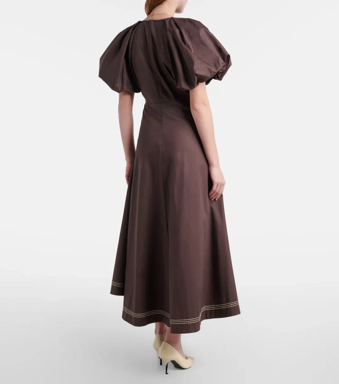 Alémais Puff-sleeve cotton maxi dress 6 for rent on The Volte - main image