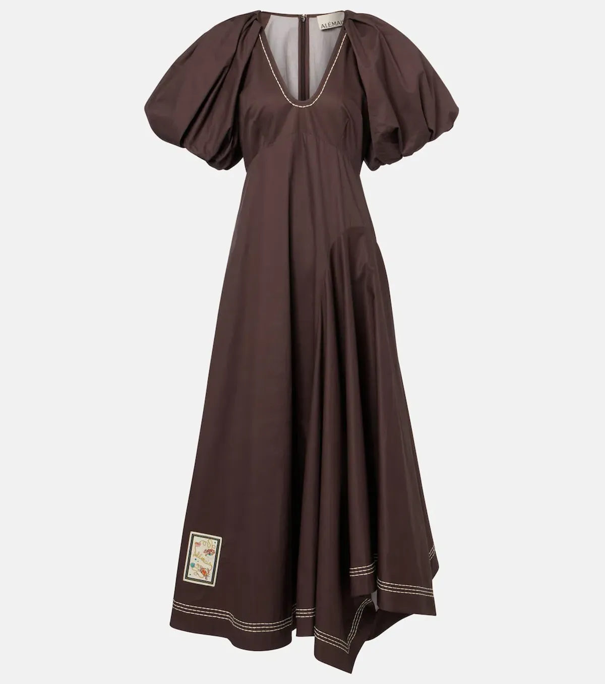 Alémais Puff-sleeve cotton maxi dress 6 for rent on The Volte - main image