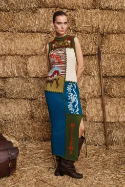Alémais Lasso Patchwork Knit Dress Size 16 for rent on The Volte - image 1