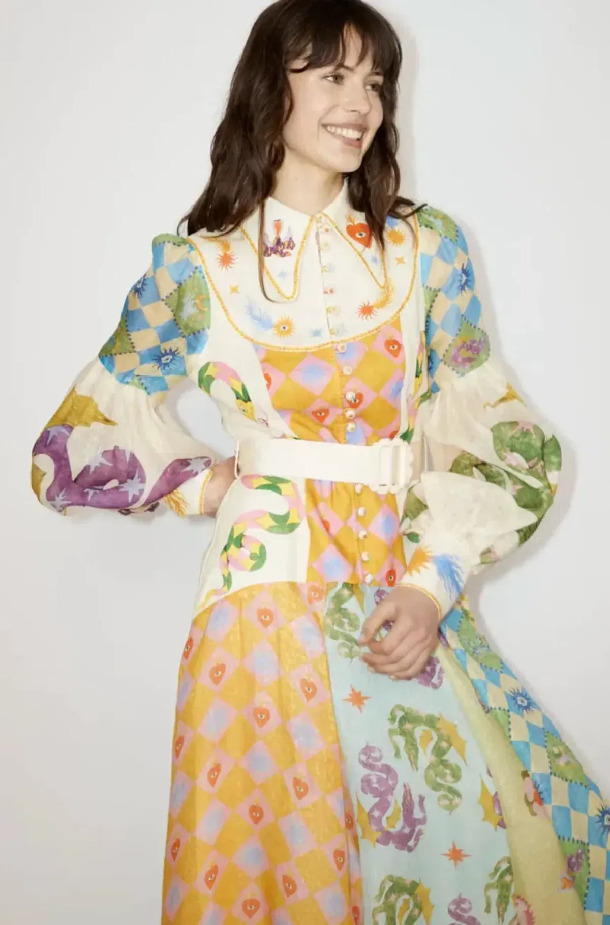 Alémais Lou Balloon Sleeve Shirtdress Size 14 for rent on The Volte - main image