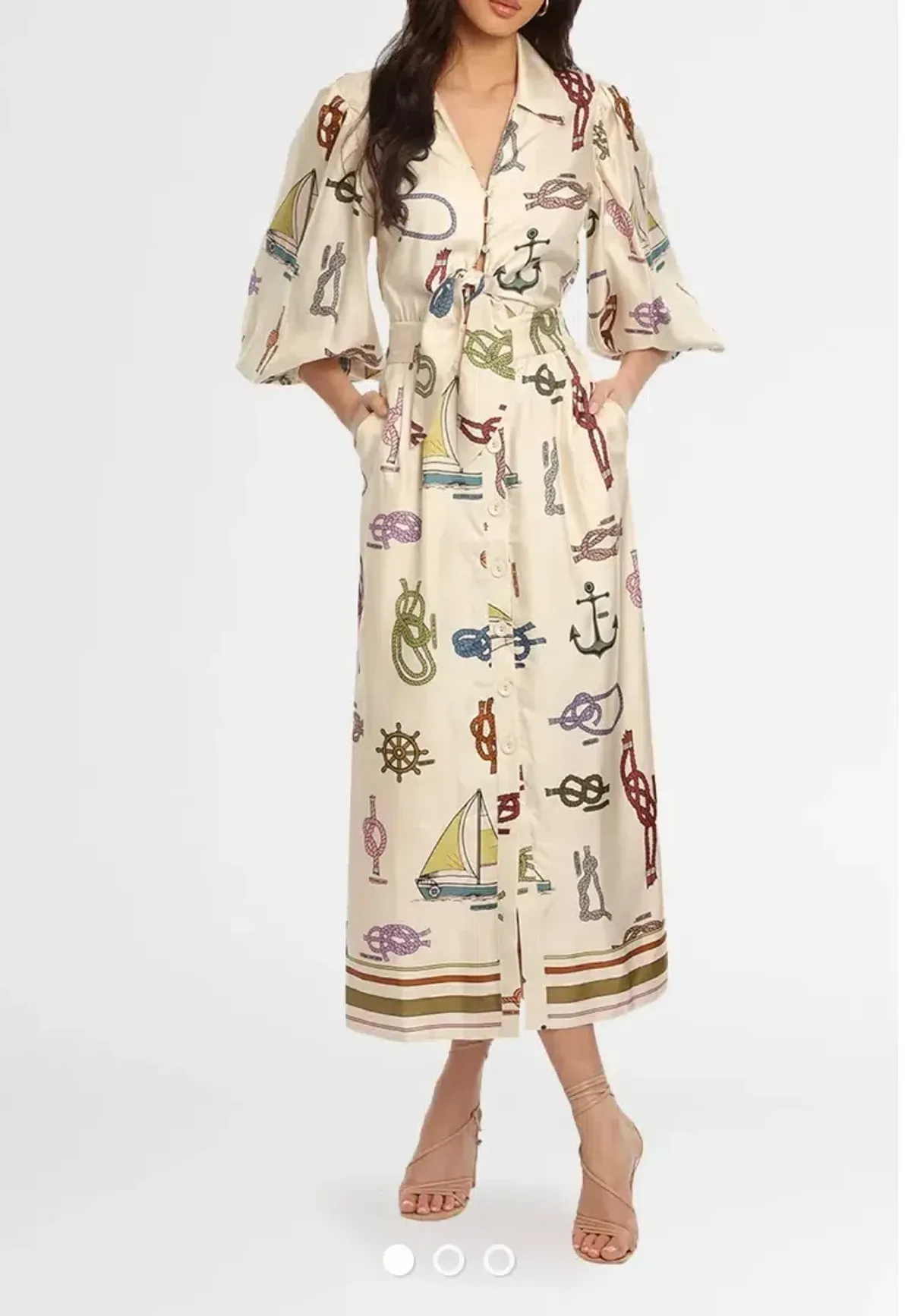 Alémais Ships Ahoy Midi Dress Size 12 for rent on The Volte - main image