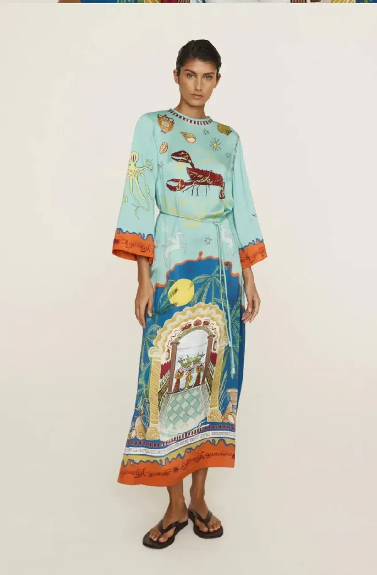 Alémais Surrealist Summer Silk Midi Size 14 - Image 1