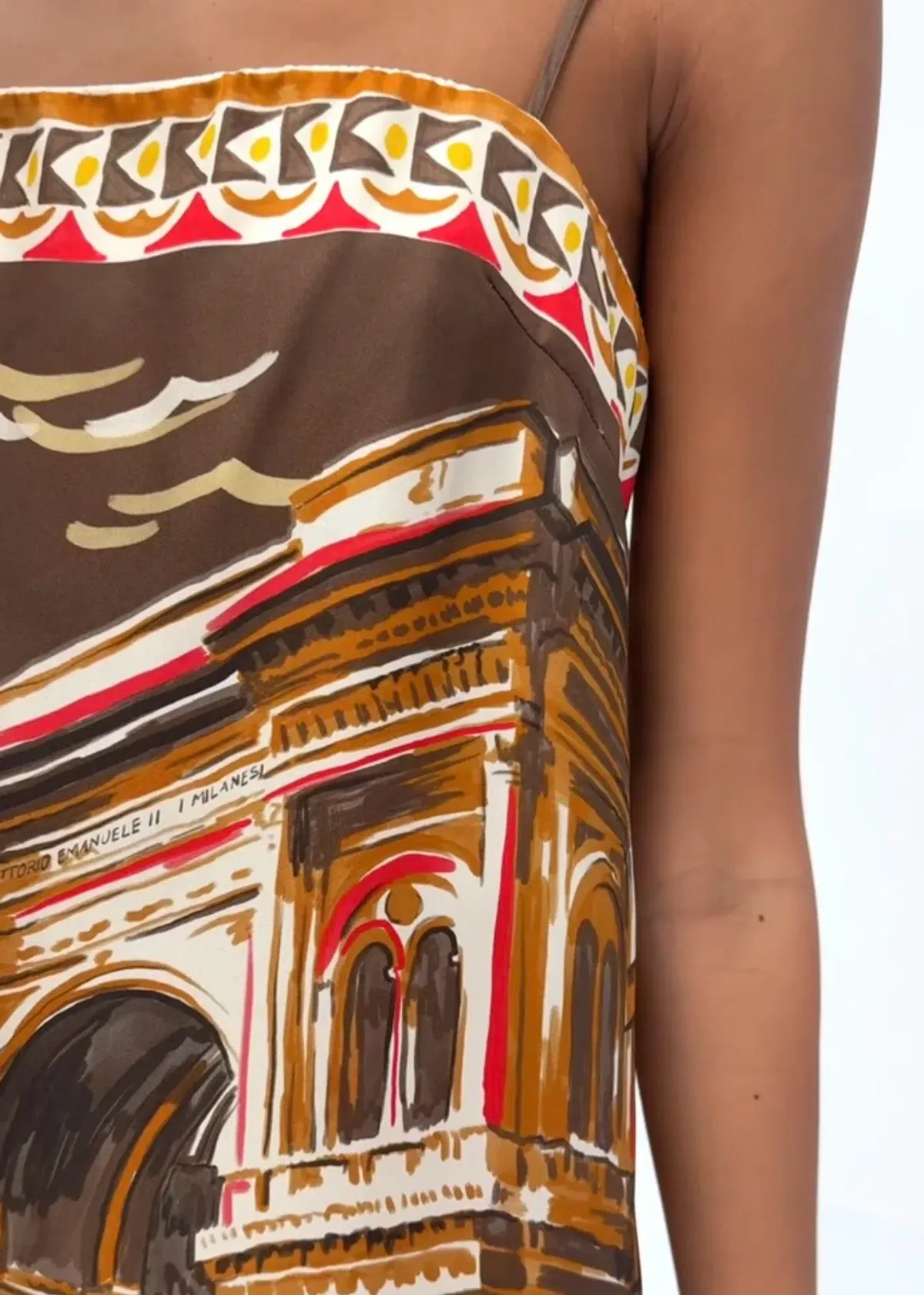 The Silk Twill Mini Dress in Milano Galleria/Brown Size S - Image 2