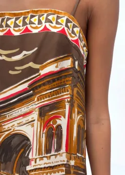 The Silk Twill Mini Dress in Milano Galleria/Brown Size S for rent on The Volte - image 2