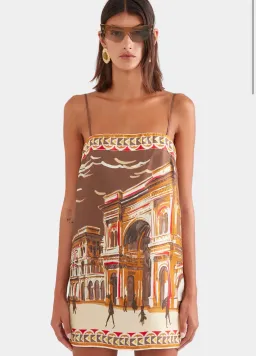 The Silk Twill Mini Dress in Milano Galleria/Brown Size S for rent on The Volte - image 1