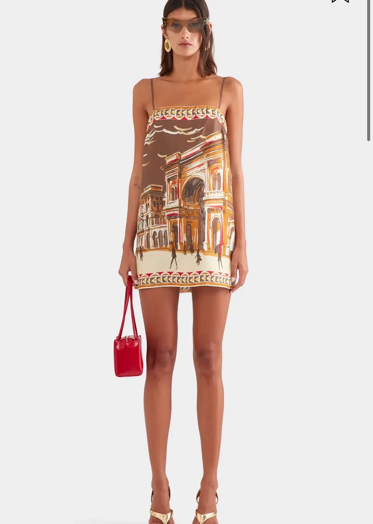 The Silk Twill Mini Dress in Milano Galleria/Brown Size S - Image 3