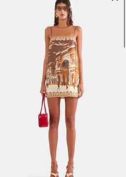 The Silk Twill Mini Dress in Milano Galleria/Brown Size S for rent on The Volte - image 3