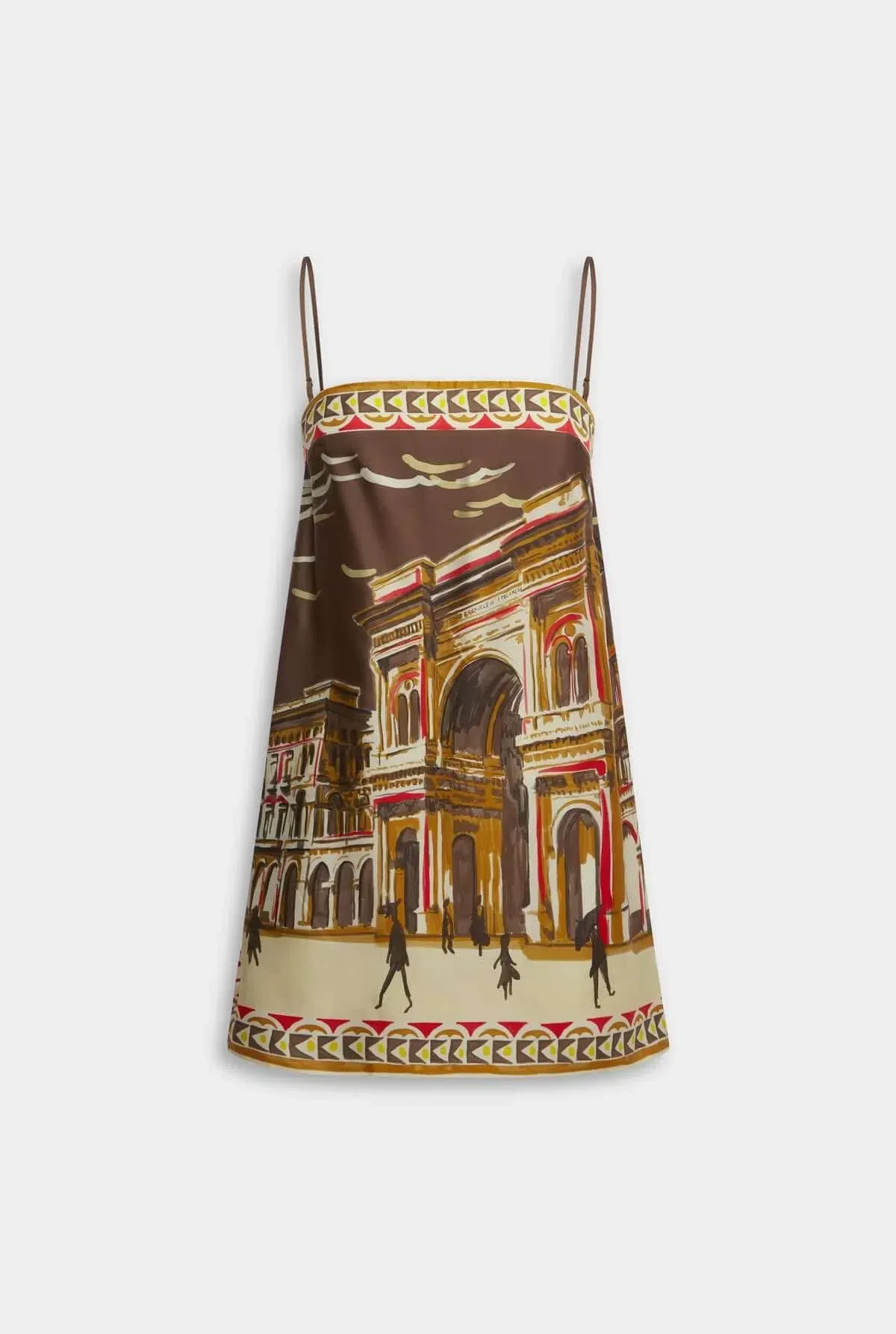 The Silk Twill Mini Dress in Milano Galleria/Brown Size S - Image 5