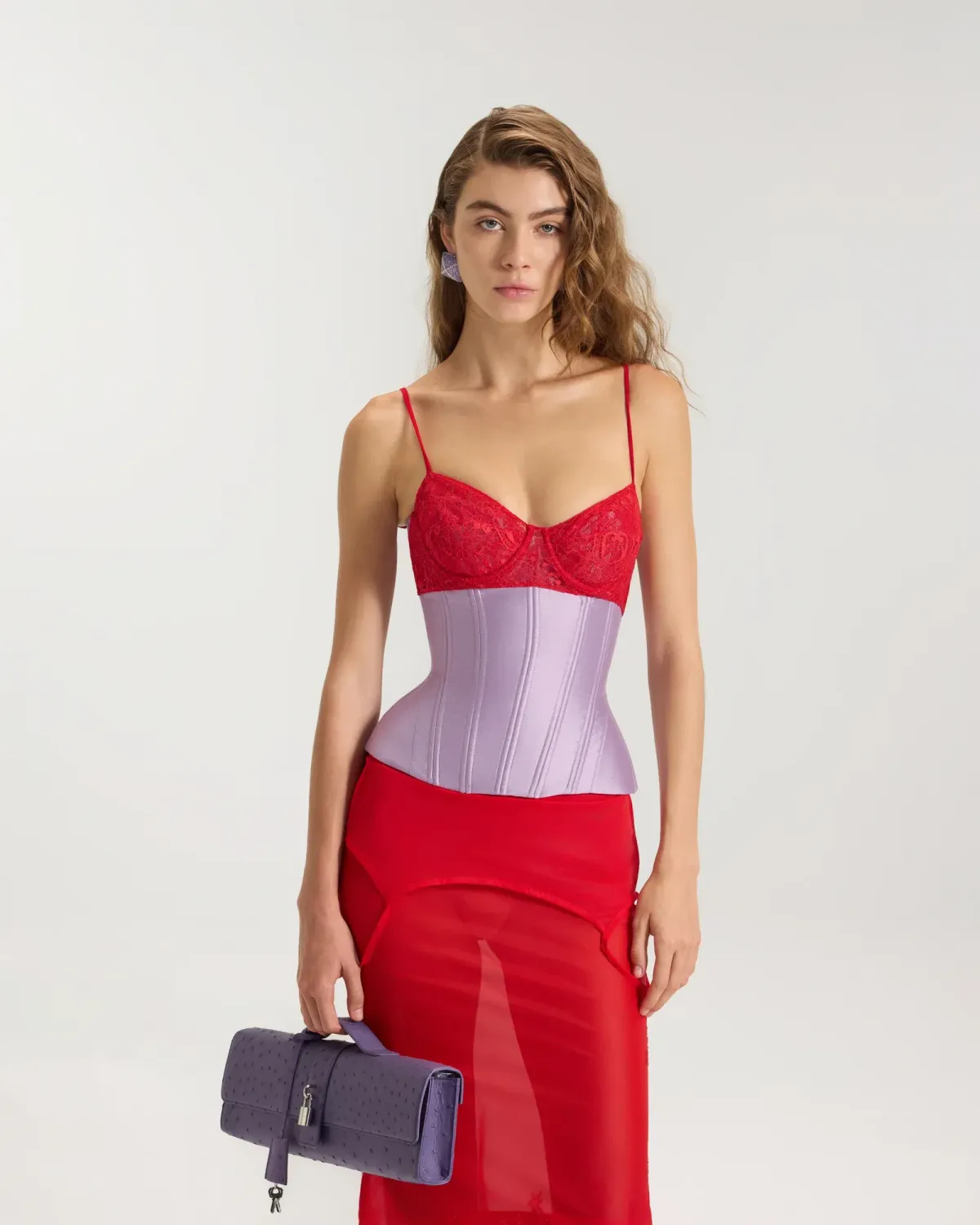Fanci Club Uncladding Bustier Corset Purple & Red Size S (8) - Image 3