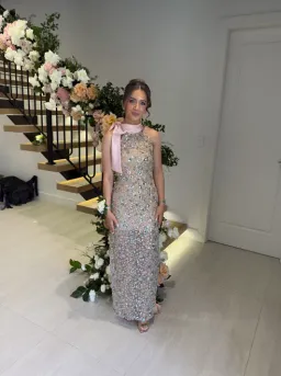DeTHEIA Hermia Nude Fitted Maxi Dress for rent on The Volte - image 1