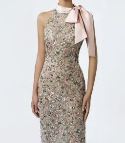 DeTHEIA Hermia Nude Fitted Maxi Dress for rent on The Volte - image 9