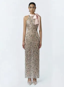 DeTHEIA Hermia Nude Fitted Maxi Dress for rent on The Volte - image 2