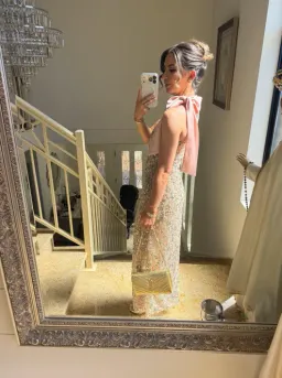 DeTHEIA Hermia Nude Fitted Maxi Dress for rent on The Volte - image 4