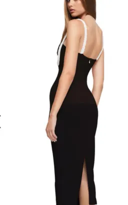 NOUVEAU MIDI Dress BLACK for rent on The Volte - image 3
