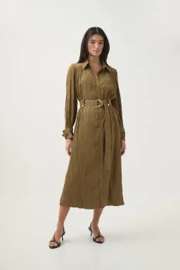 Bays Crushed Pleat Midi Dress for rent on The Volte - image 4