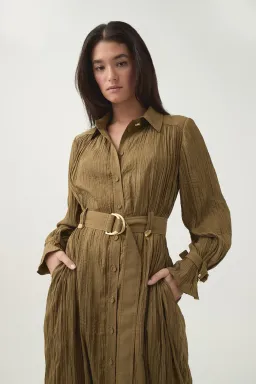 Bays Crushed Pleat Midi Dress for rent on The Volte - image 2