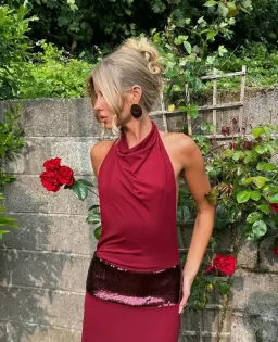 Ance Gria Adele Gown Wine Size 6 for rent on The Volte - image 6
