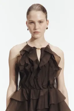 BRAND NEW🤎 AJE Cleo Gown in Carob Brown - Size 10 - Ruffle Tiered Maxi Dress 🤎 for rent on The Volte - image 10