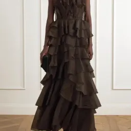 BRAND NEW🤎 AJE Cleo Gown in Carob Brown - Size 10 - Ruffle Tiered Maxi Dress 🤎 for rent on The Volte - image 3