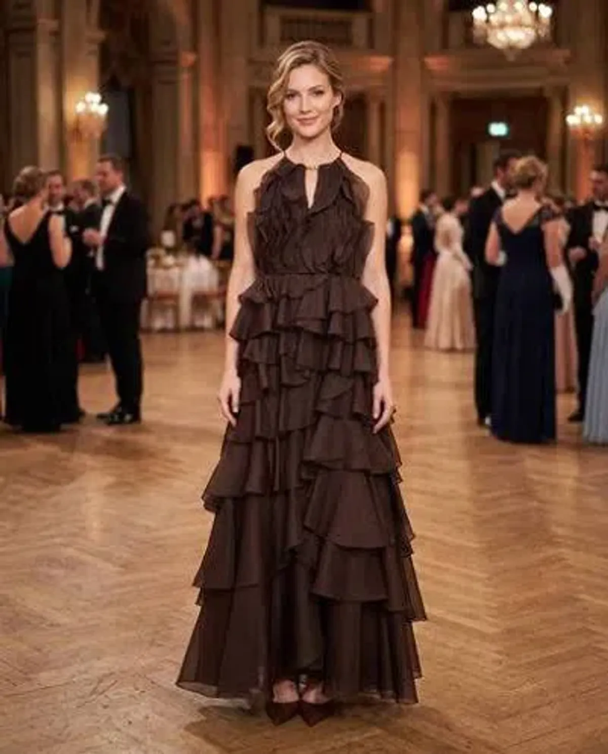 BRAND NEW🤎 AJE Cleo Gown in Carob Brown - Size 10 - Ruffle Tiered Maxi Dress 🤎 - Image 1