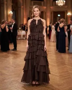 BRAND NEW🤎 AJE Cleo Gown in Carob Brown - Size 10 - Ruffle Tiered Maxi Dress 🤎 for rent on The Volte - image 1
