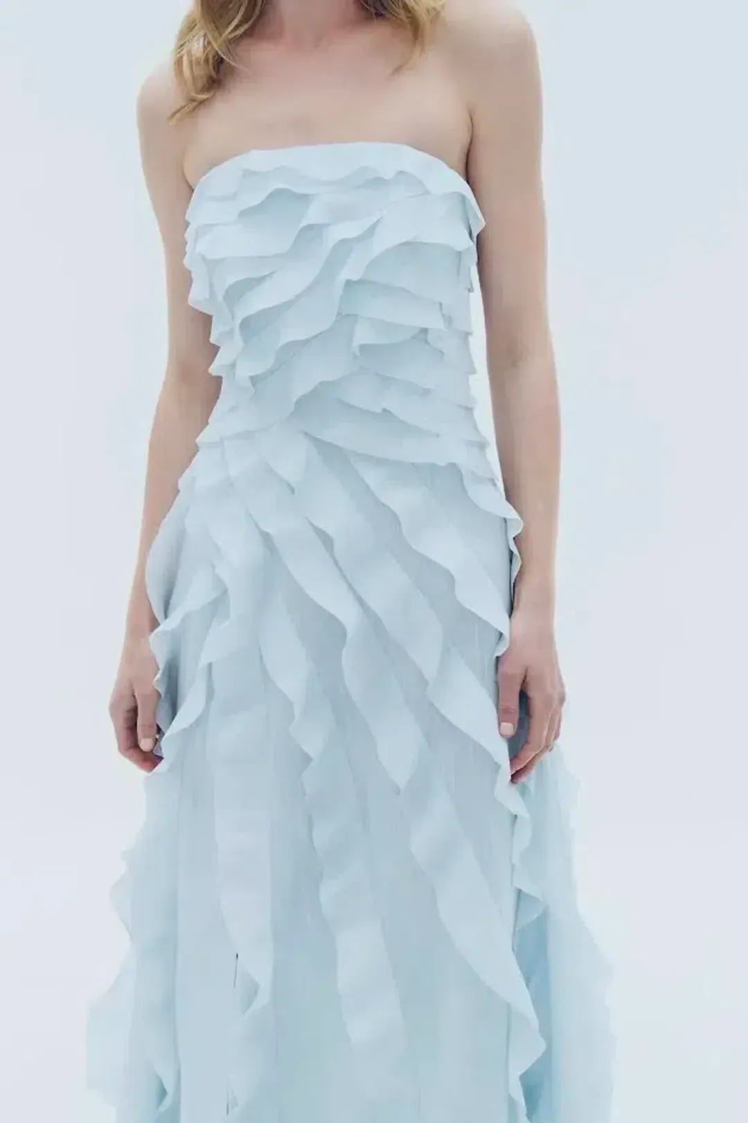 BRAND NEW🩵 Aje ALLAIRIE GOWN in Pastel Blue - Size 12 AU 🩵 Ruffled Tiered Maxi Dress 🩵 for rent on The Volte - main image