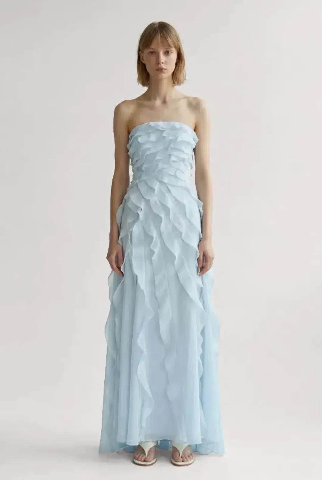 BRAND NEW🩵 Aje ALLAIRIE GOWN in Pastel Blue - Size 12 AU 🩵 Ruffled Tiered Maxi Dress 🩵 for rent on The Volte - main image