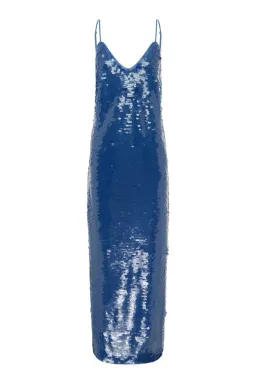 ALEMAIS Stellar Sequin Slip Dress Exclusive Blue Size 8 AU for rent on The Volte - image 4
