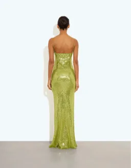 Rat & Boa Gina Sequin Maxi Green Dress Size S for rent on The Volte - image 2