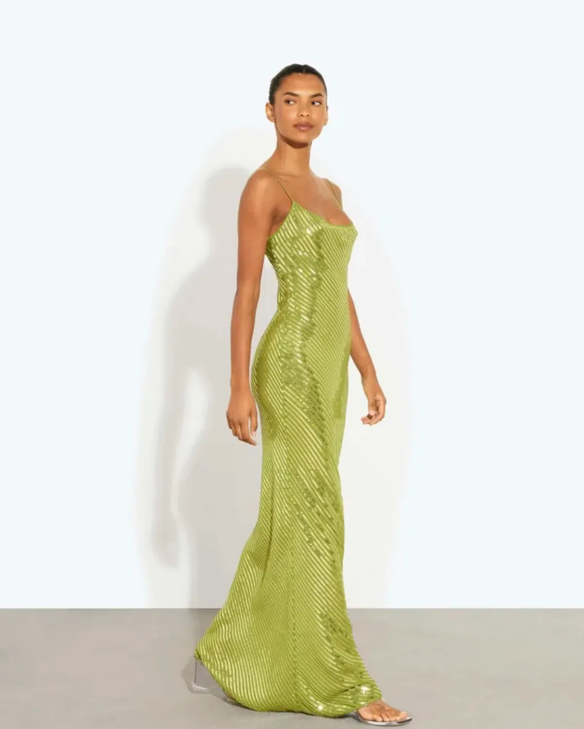 Rat & Boa Gina Sequin Maxi Green Dress Size S - Image 3